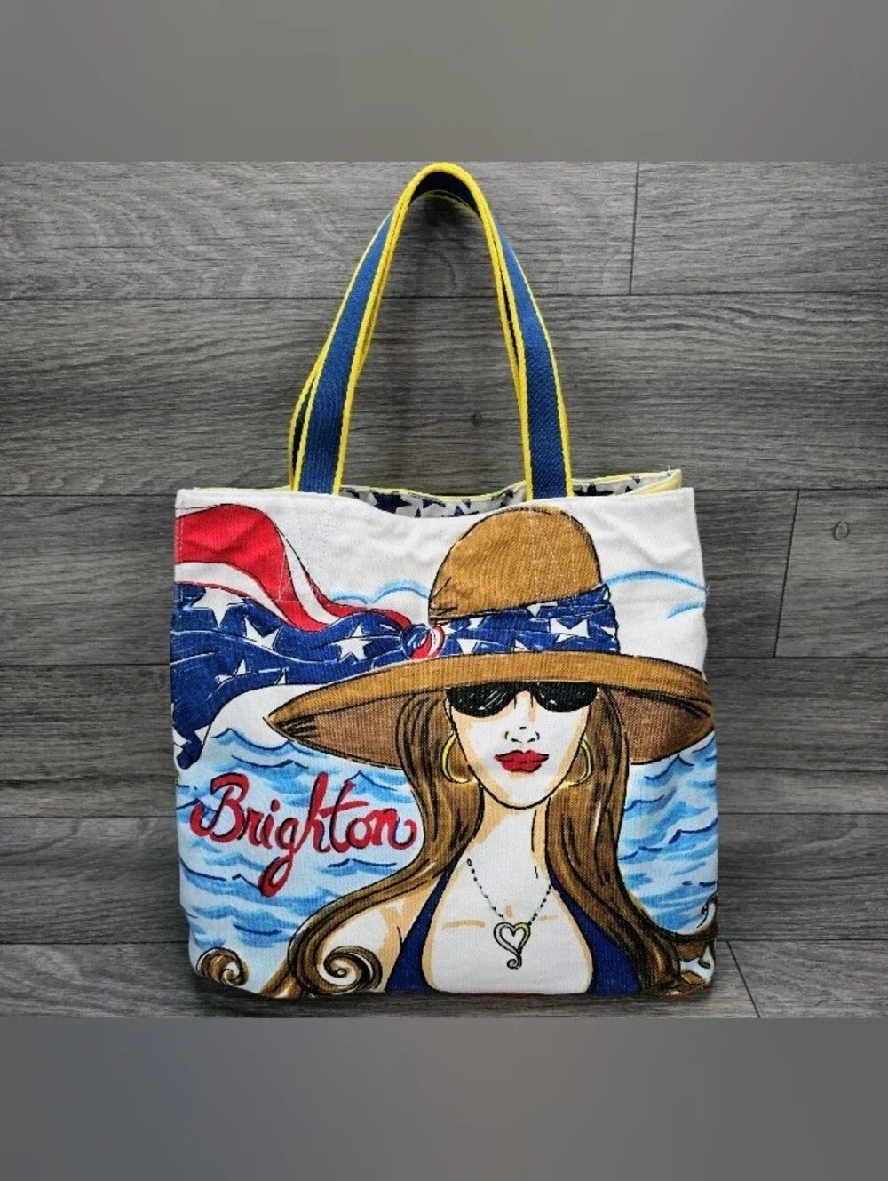 V- Cay Nautical Cotton Illustrated Canvas Tote